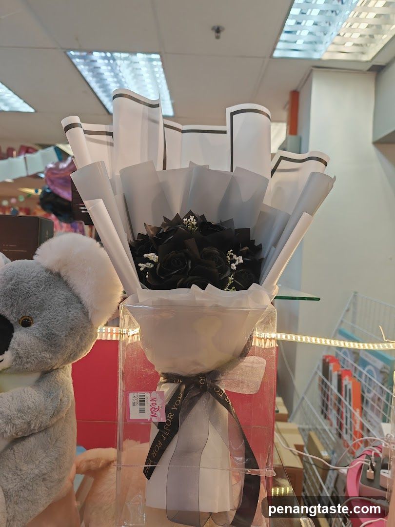 Flower Bouquet and Stuffed Animal Display