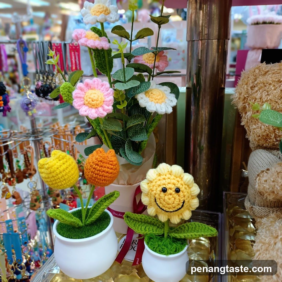 Crocheted Flower Display