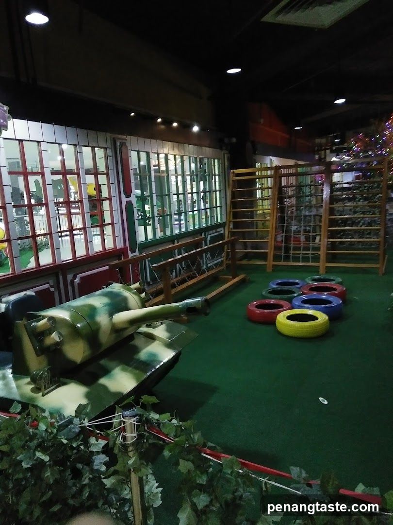 Indoor Play Area with Tank and Tires