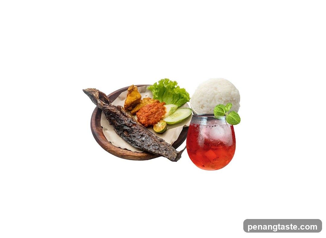 Traditional Indonesian Meal with Drink