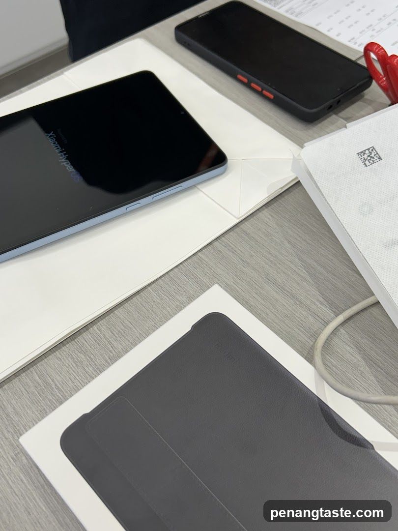 Electronics on a table