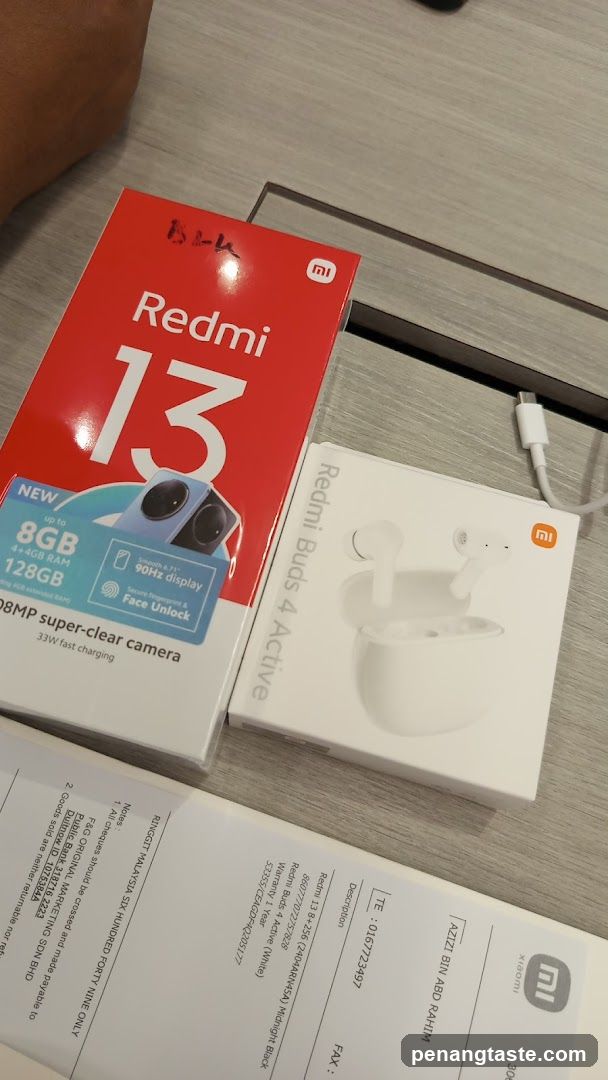 Redmi Phone and Earbuds Display