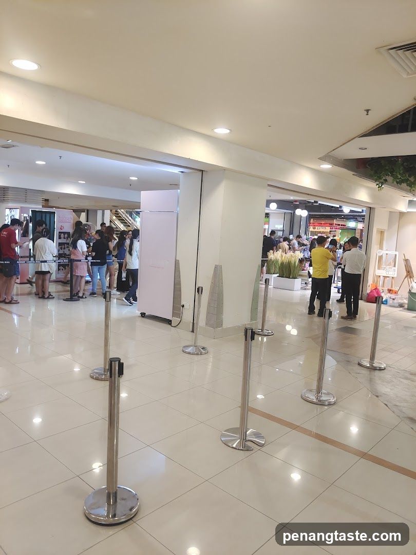 Shopping Mall Interior with Queues