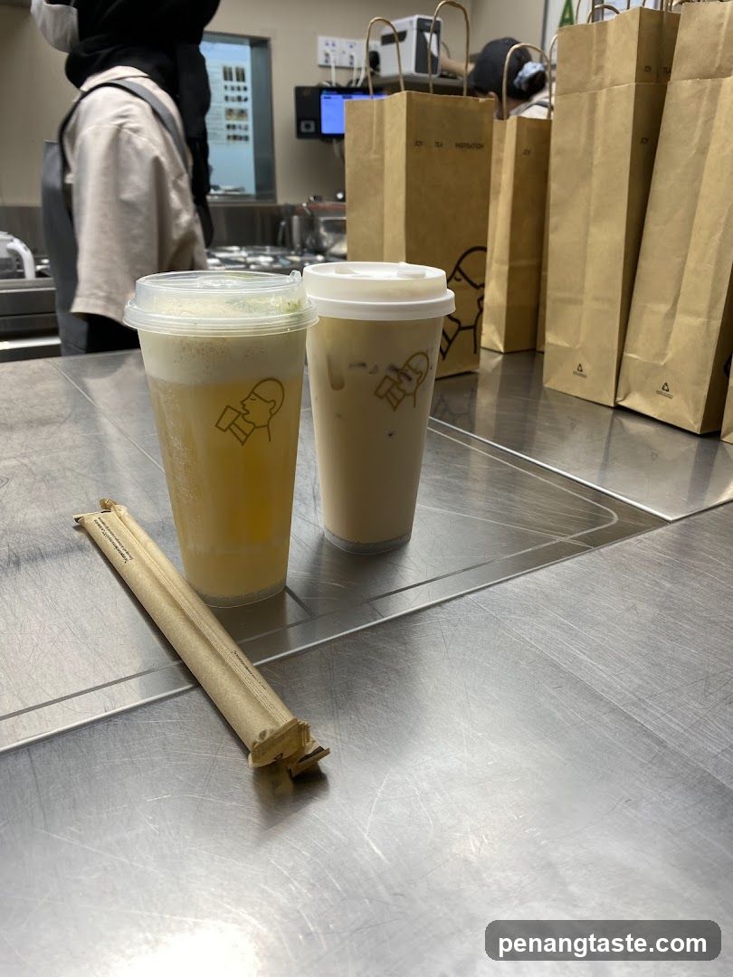 Beverages on a counter