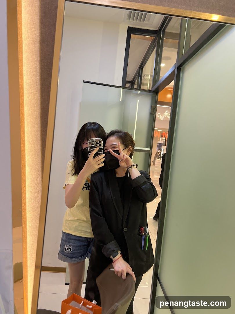 Mirror selfie in store