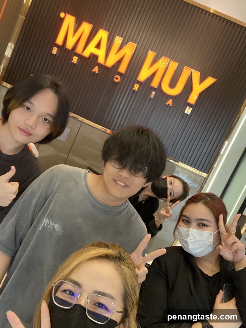 Group photo inside salon