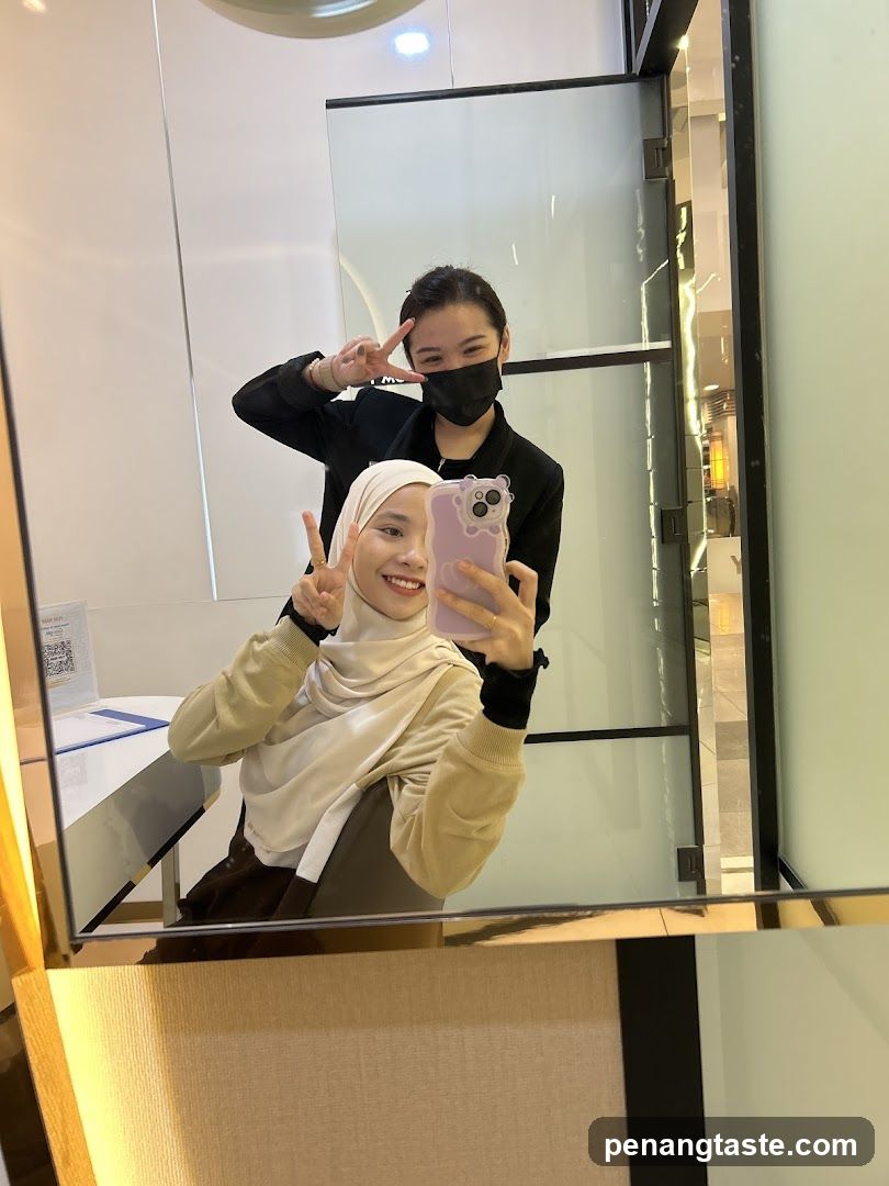 Mirror selfie in salon or clinic