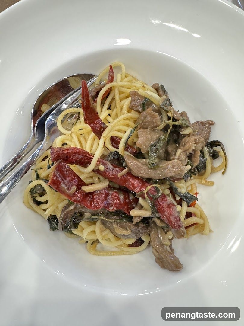 Pasta with Meat and Red Peppers