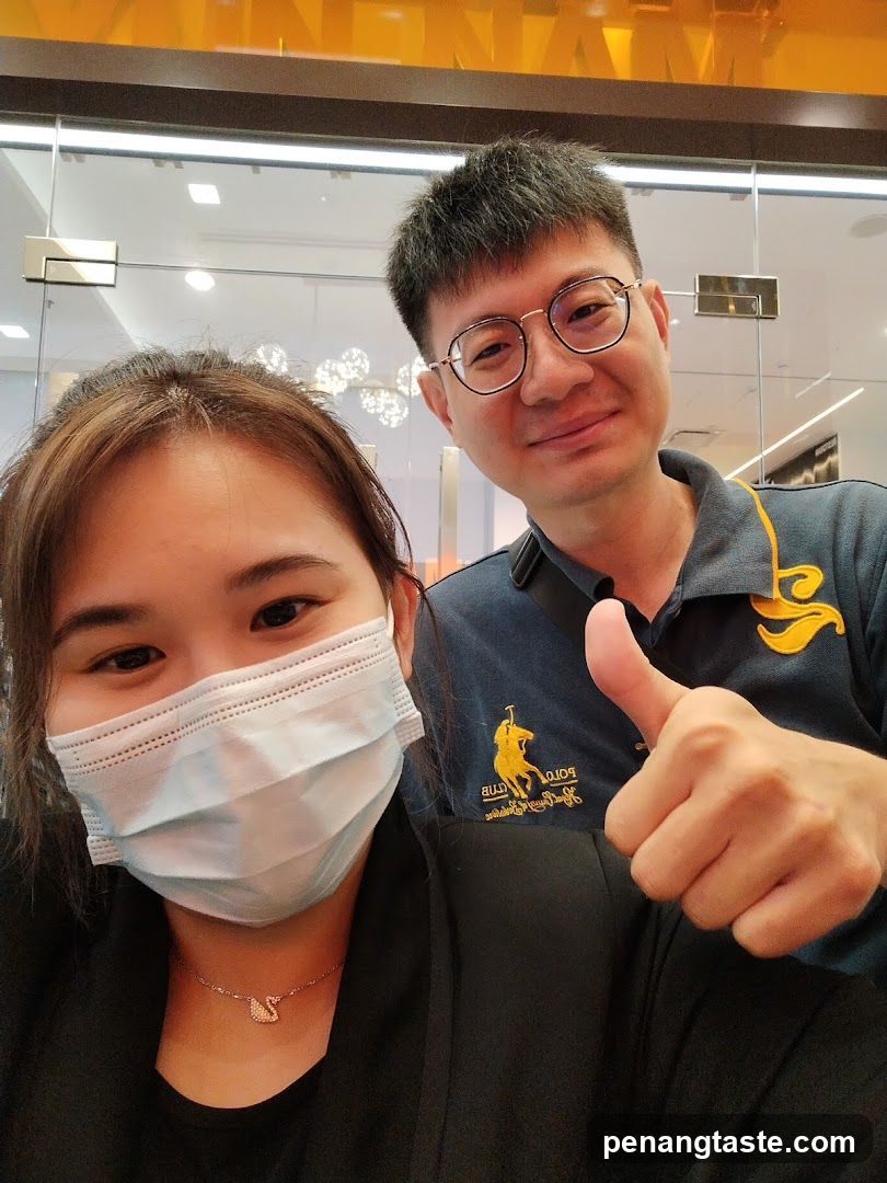 Selfie with staff member in uniform