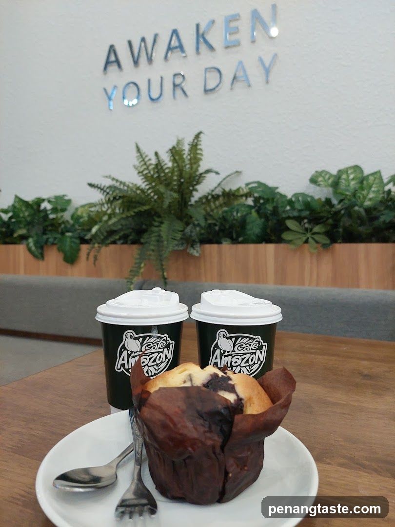 Coffee and Muffin at Cafe Amazon