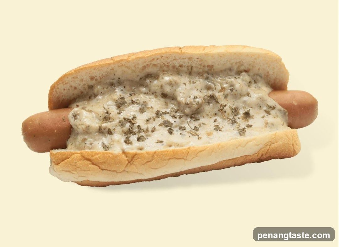 Hot Dog with Creamy Topping