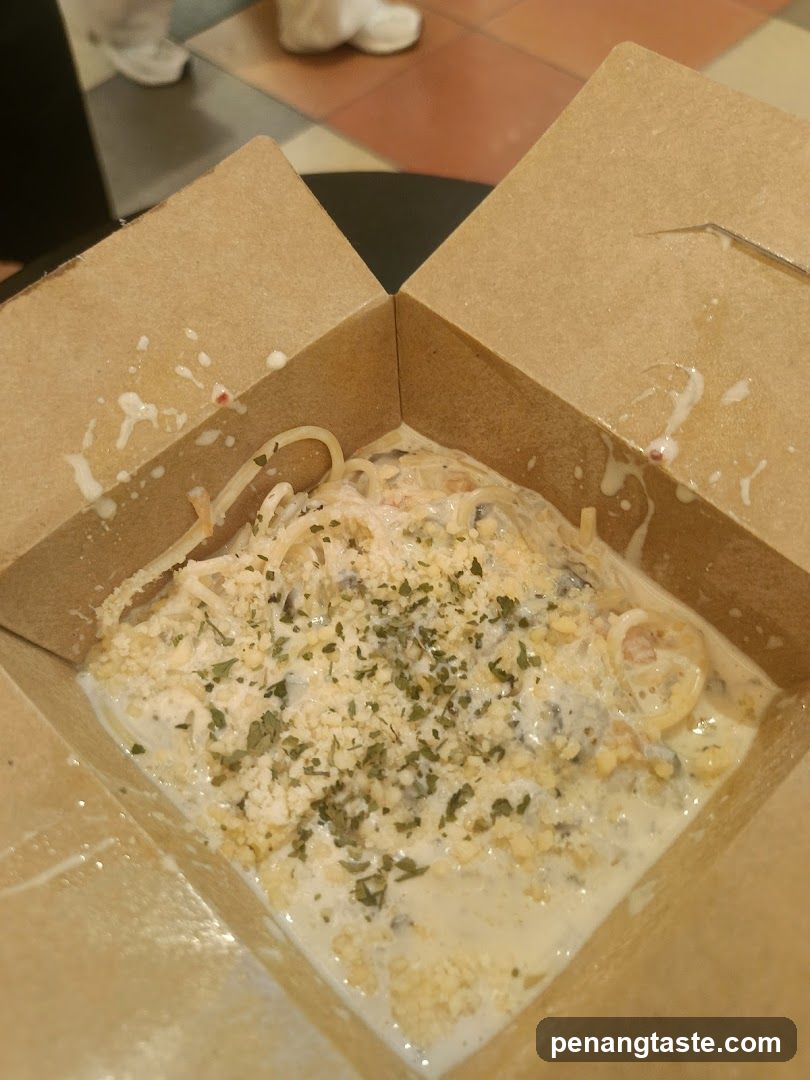 Creamy Pasta in Takeout Box