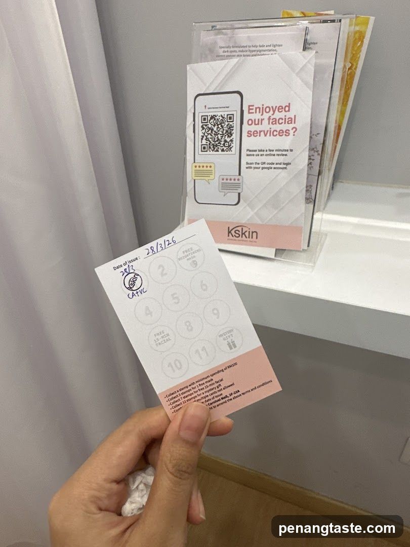 Facial Service Receipt and Flyer Display