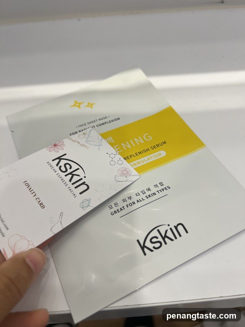 kskin Facial Sheet Mask and Loyalty Card