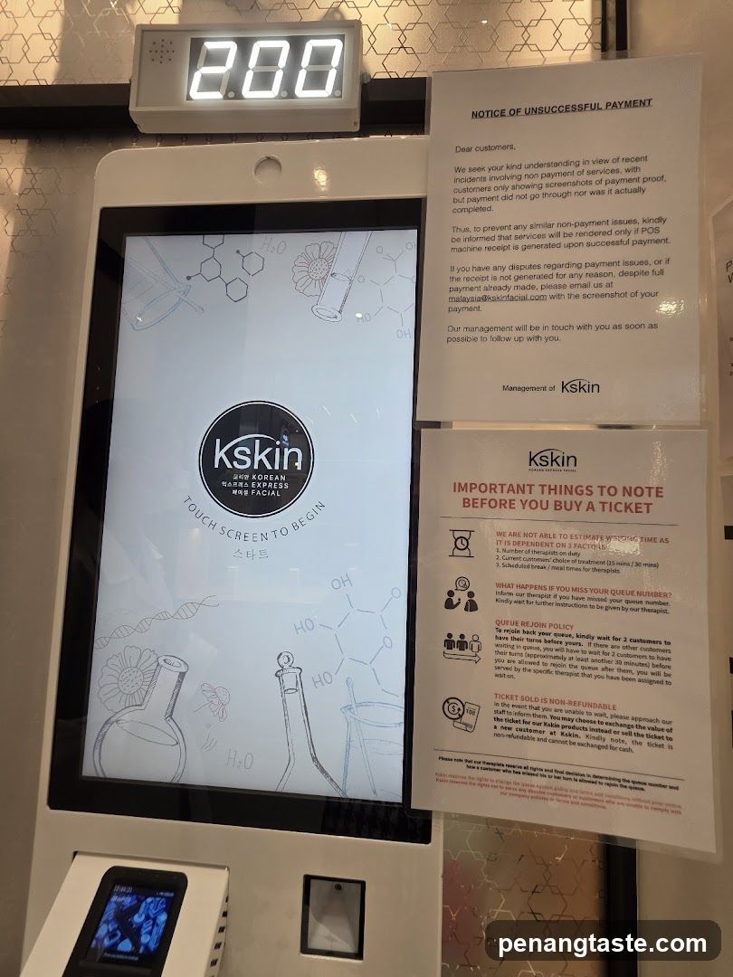 Kskin Facial Machine Interface and Notices