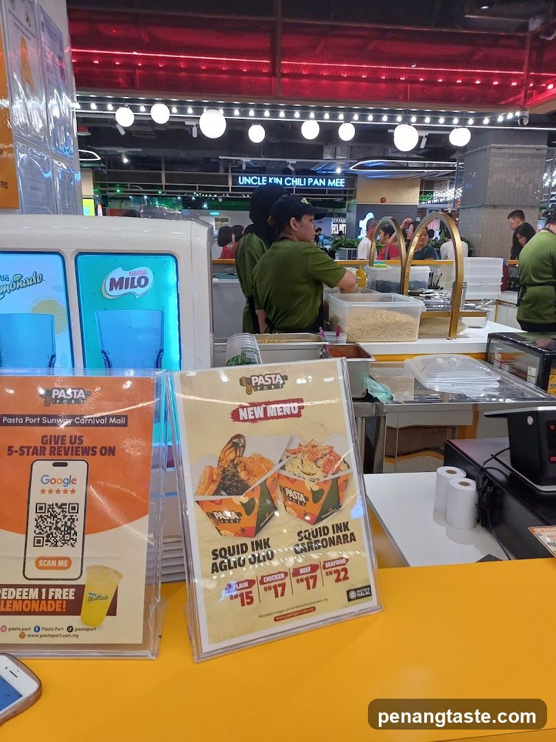 Food Stall Interior with Menu Displays