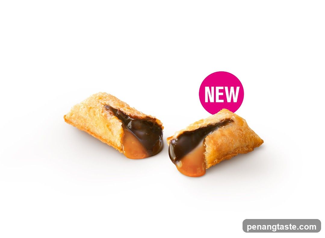 Caramel-filled pastry with chocolate center