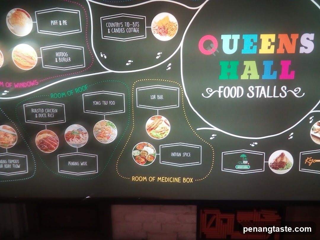 Queens Hall Food Stalls Menu Board