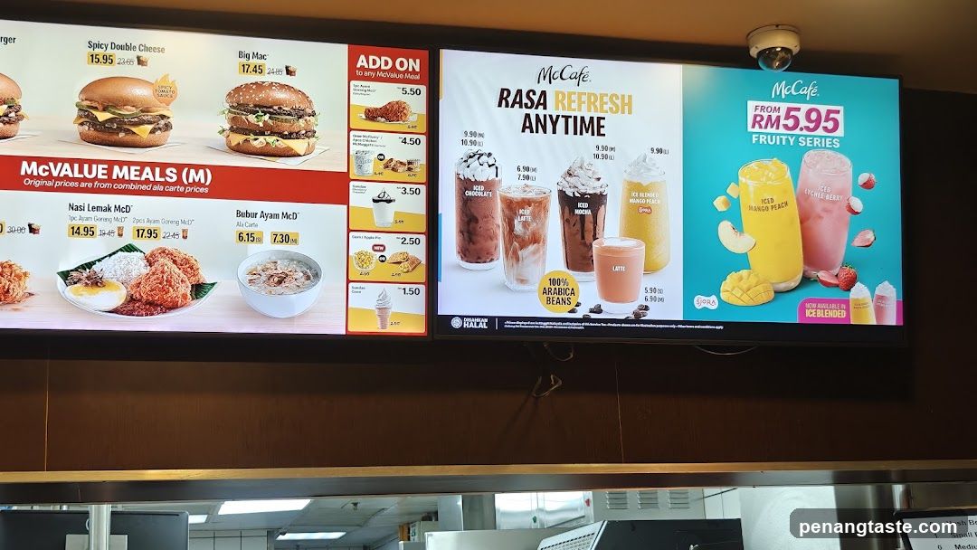 McCafe Menu Board Display
