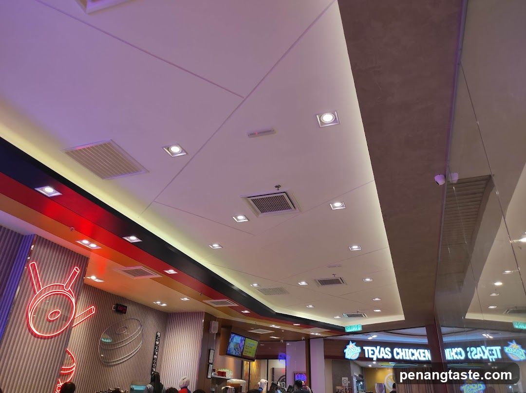 Interior of a food court or mall dining area