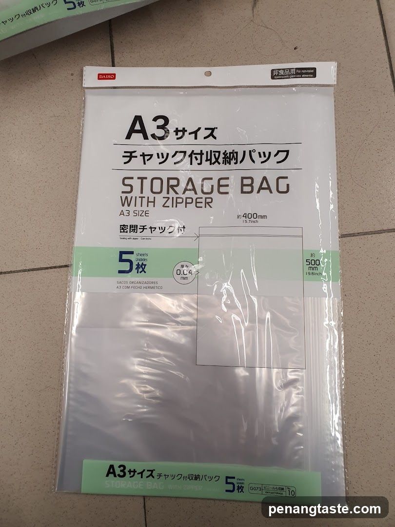 A3 Storage Bag with Zipper
