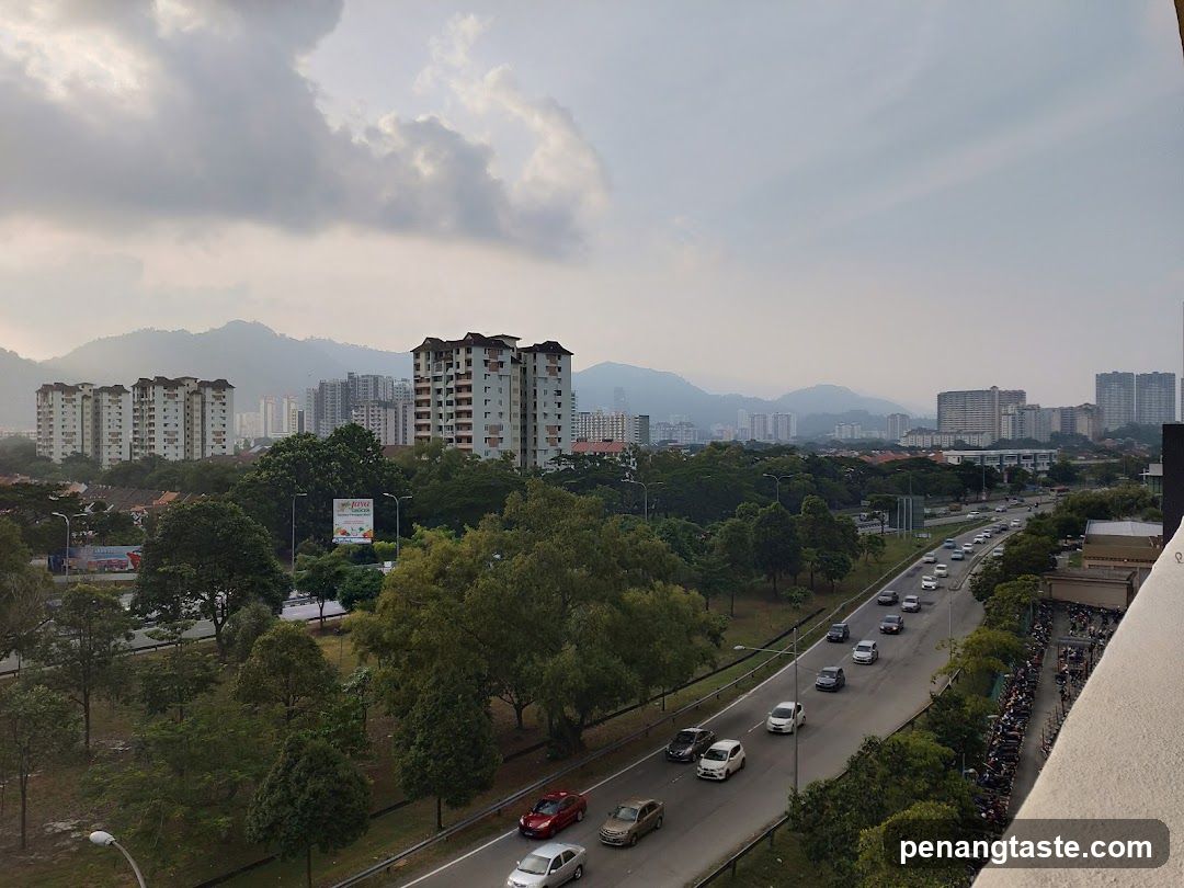 Cityscape with highway and buildings