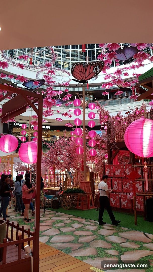 Mall Interior with Pink Decorations