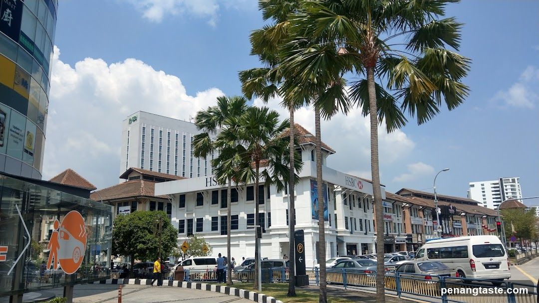 Street Scene with Palm Trees and Buildings