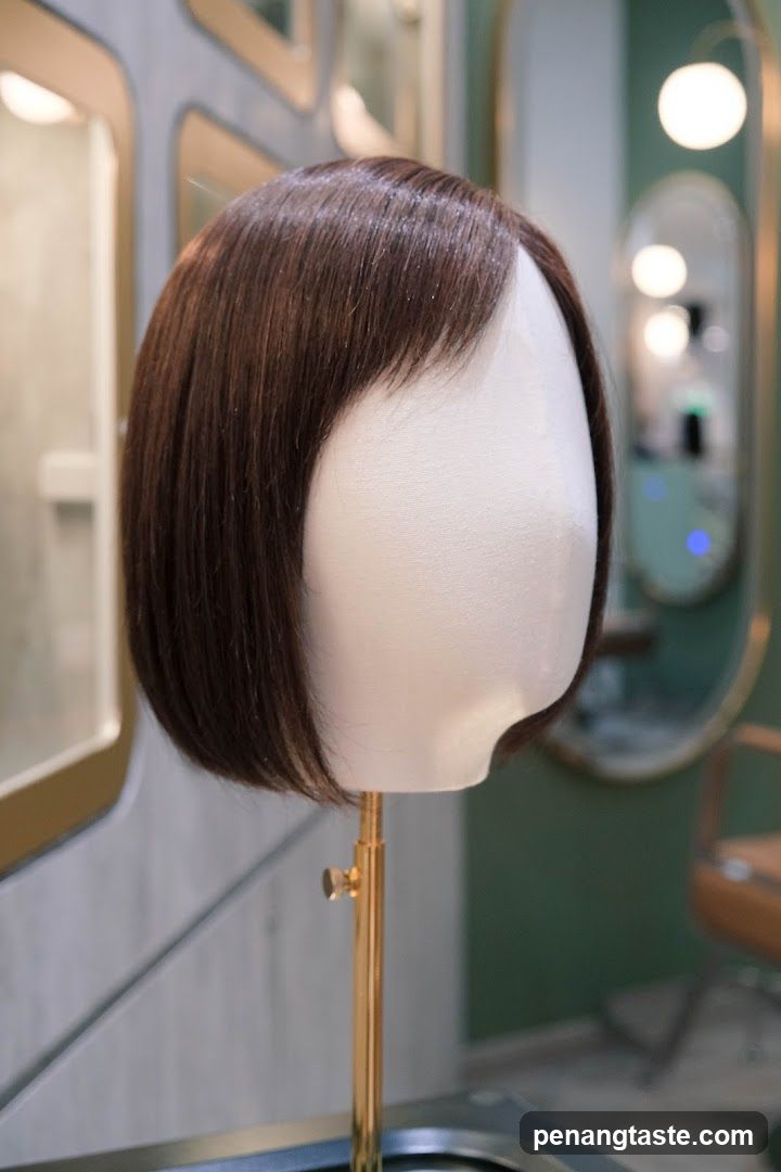 Wig Display in Salon Interior