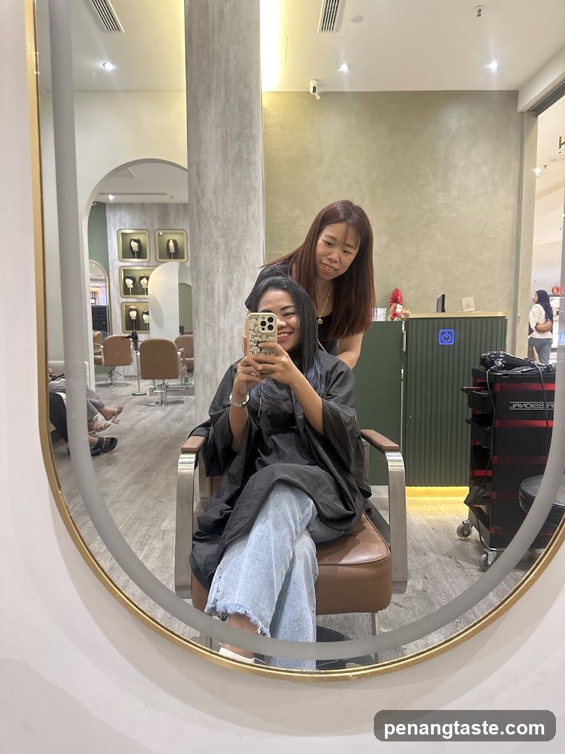 Hair Salon Interior Mirror Selfie