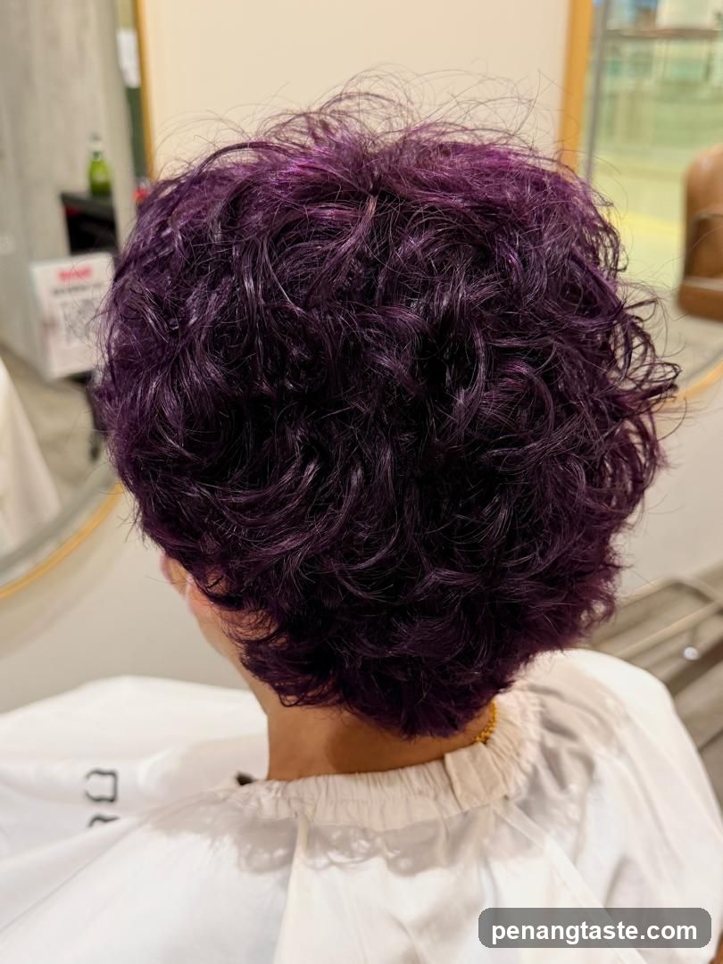 Purple Curly Hair Styling