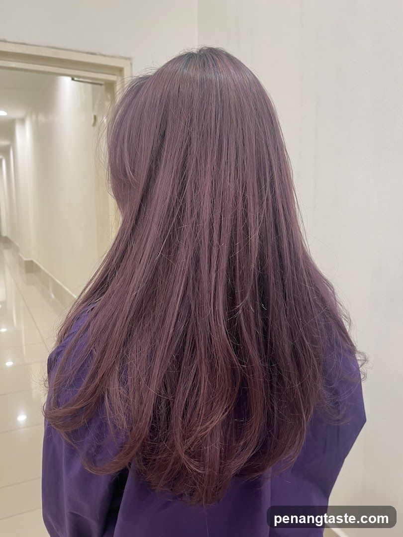 Purple Hair Styling Result