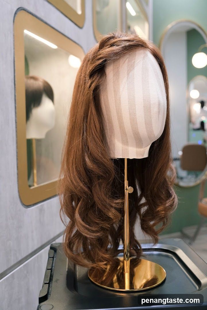 Wig Display in Salon Interior