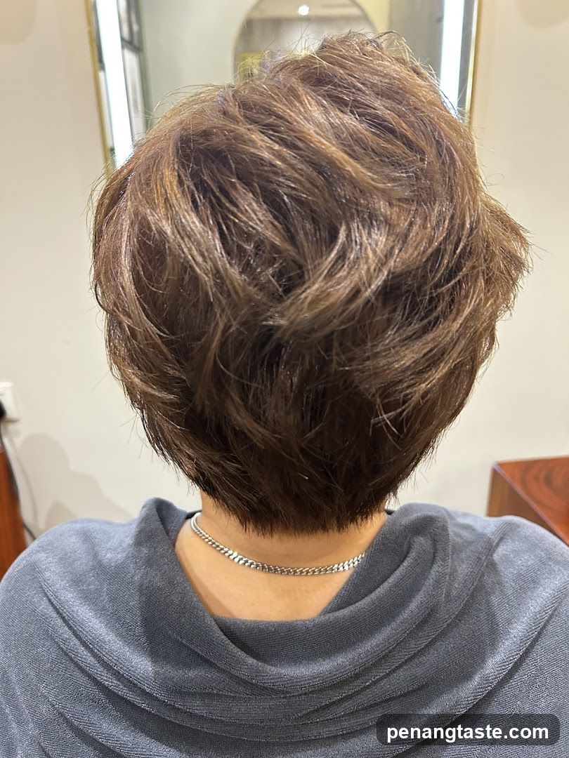 Back of a person with short brown hair