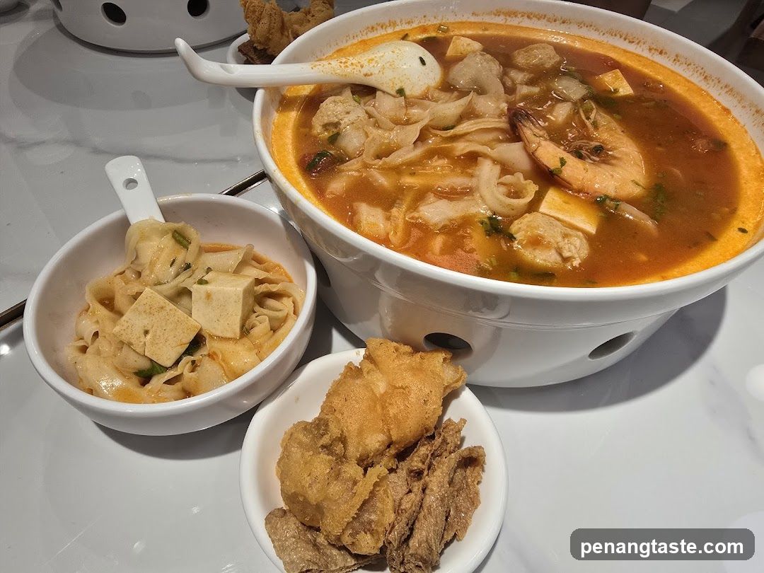 Spicy Noodle Soup with Tofu and Fried Crisps