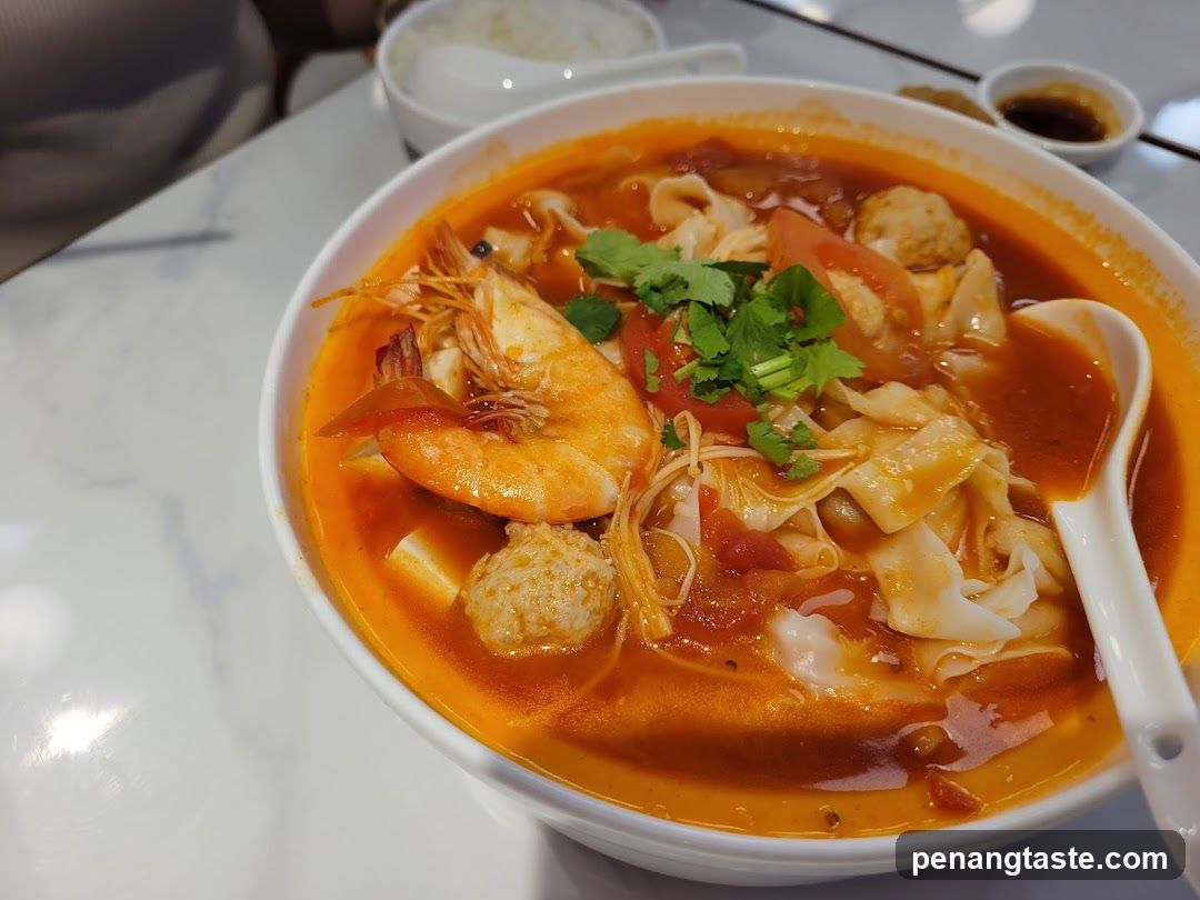 Tom Yum Kung Soup with Shrimp and Noodles