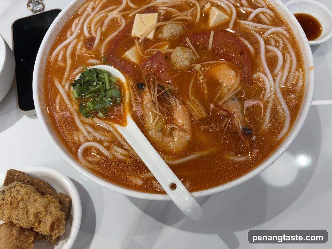Tom Yum Noodle Bowl with Shrimp and Tofu