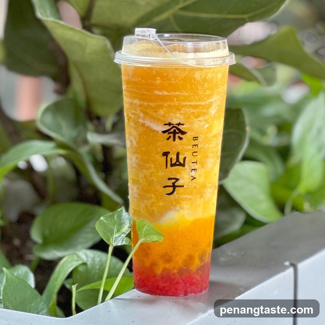 Beverage with fruit pearls