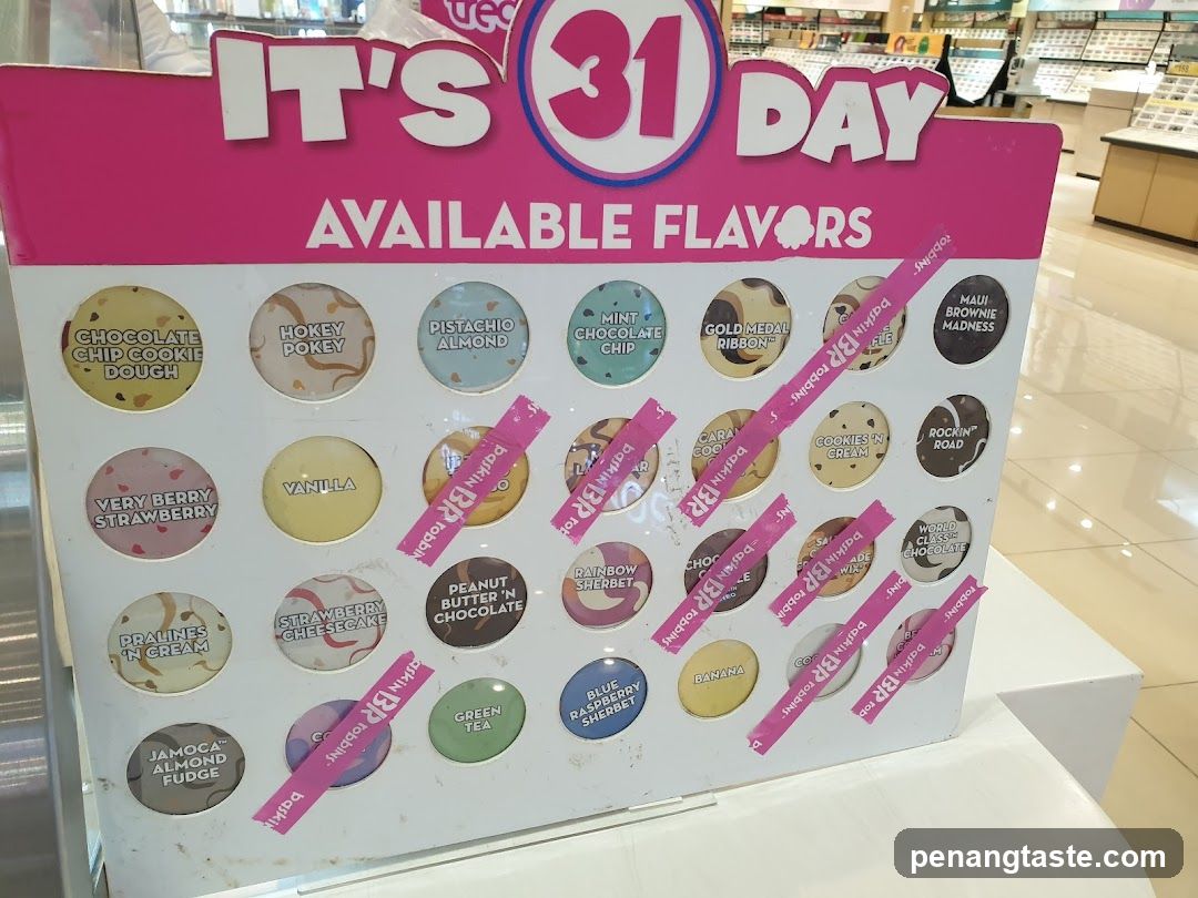 31 Day Available Flavors Display