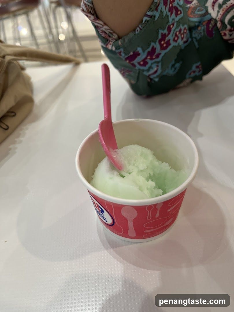 Green Ice Cream in Cup
