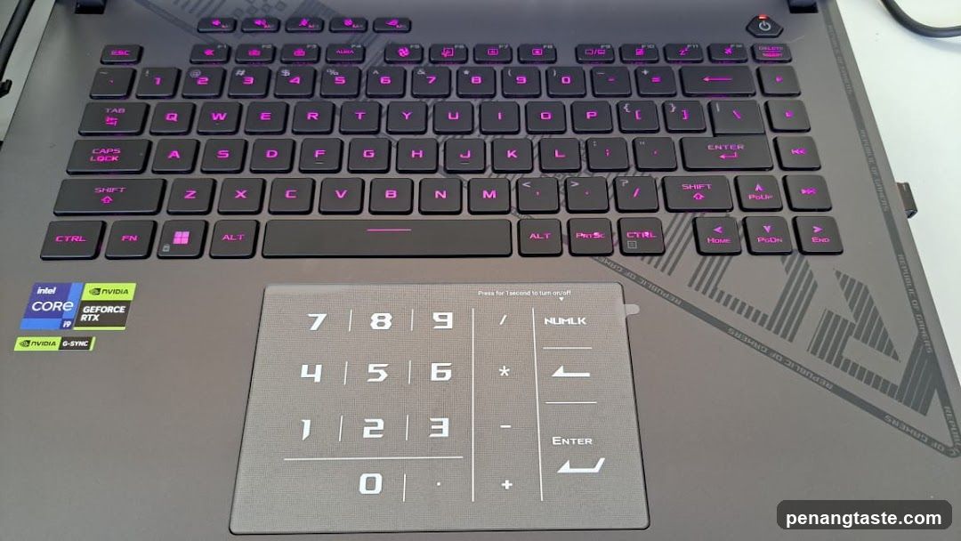 Laptop with Numeric Keypad and RGB Keyboard