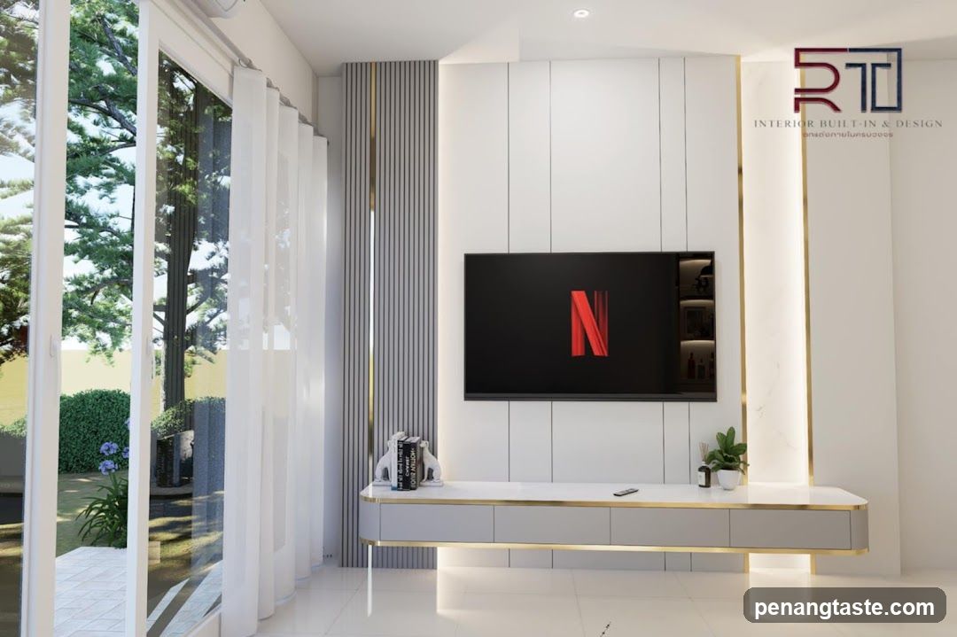 Modern Living Room Interior with TV Unit
