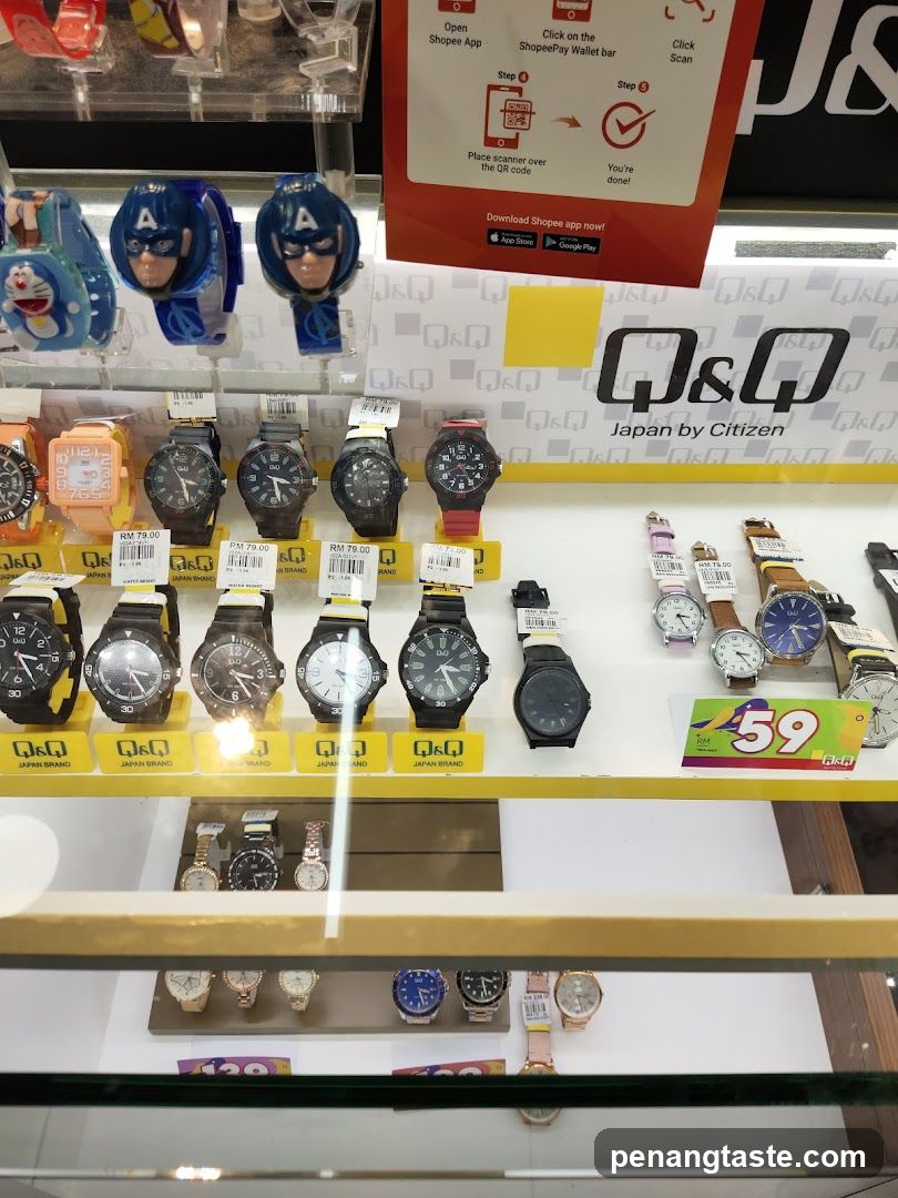 Q & Q Watch Display