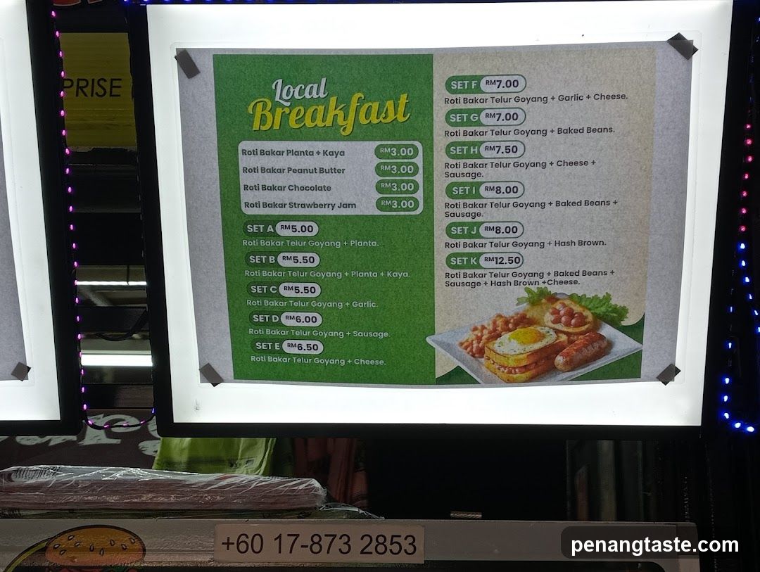 Local Breakfast Menu Board
