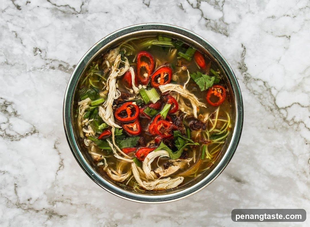 Chicken Soup with Chili and Greens