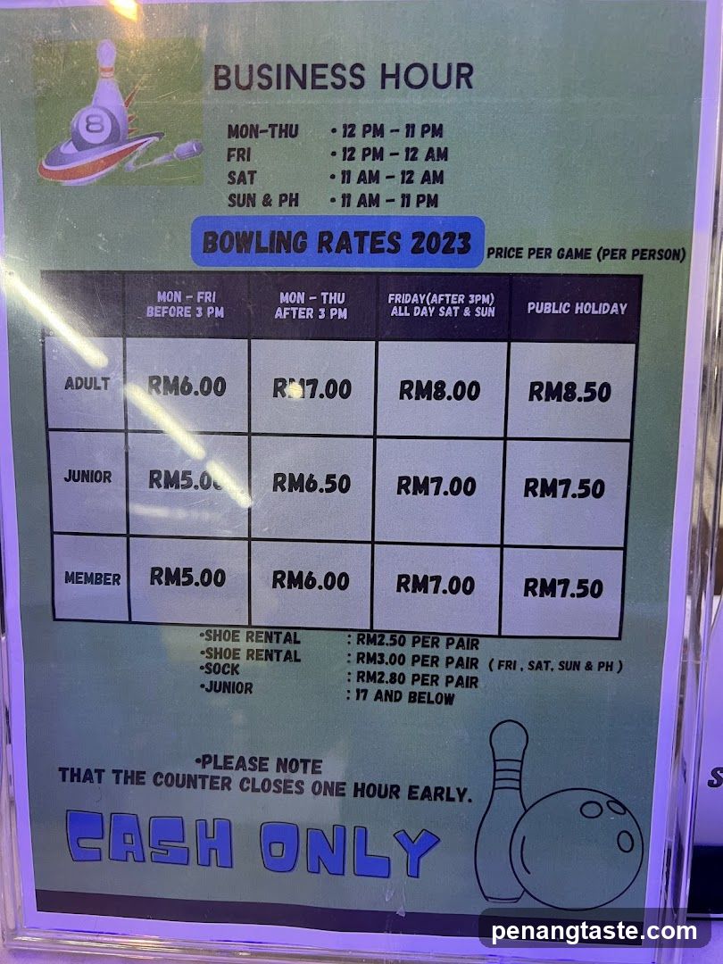 Bowling Rates 2023 Signage