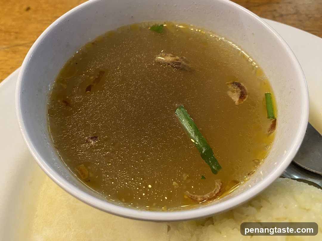 Bowl of Broth Soup with Rice