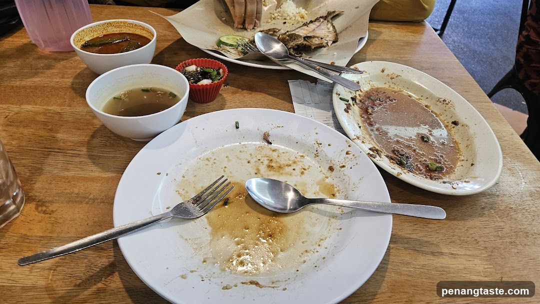 Empty Plates at Restaurant Table
