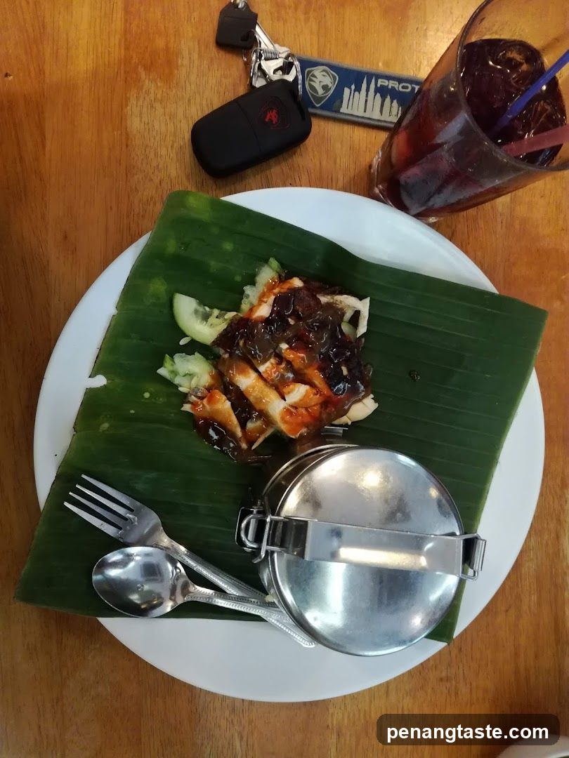 Food on a banana leaf