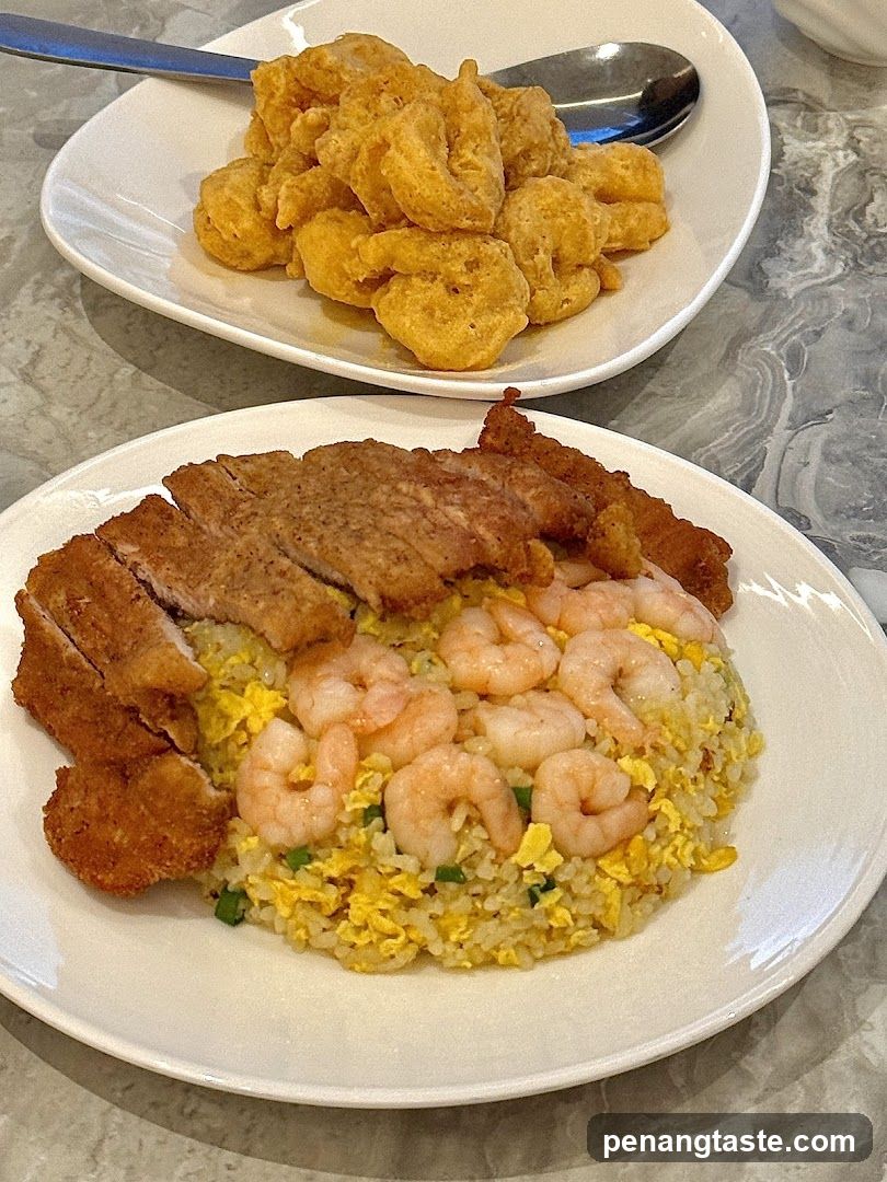 Fried Rice with Shrimp and Pork Cutlet